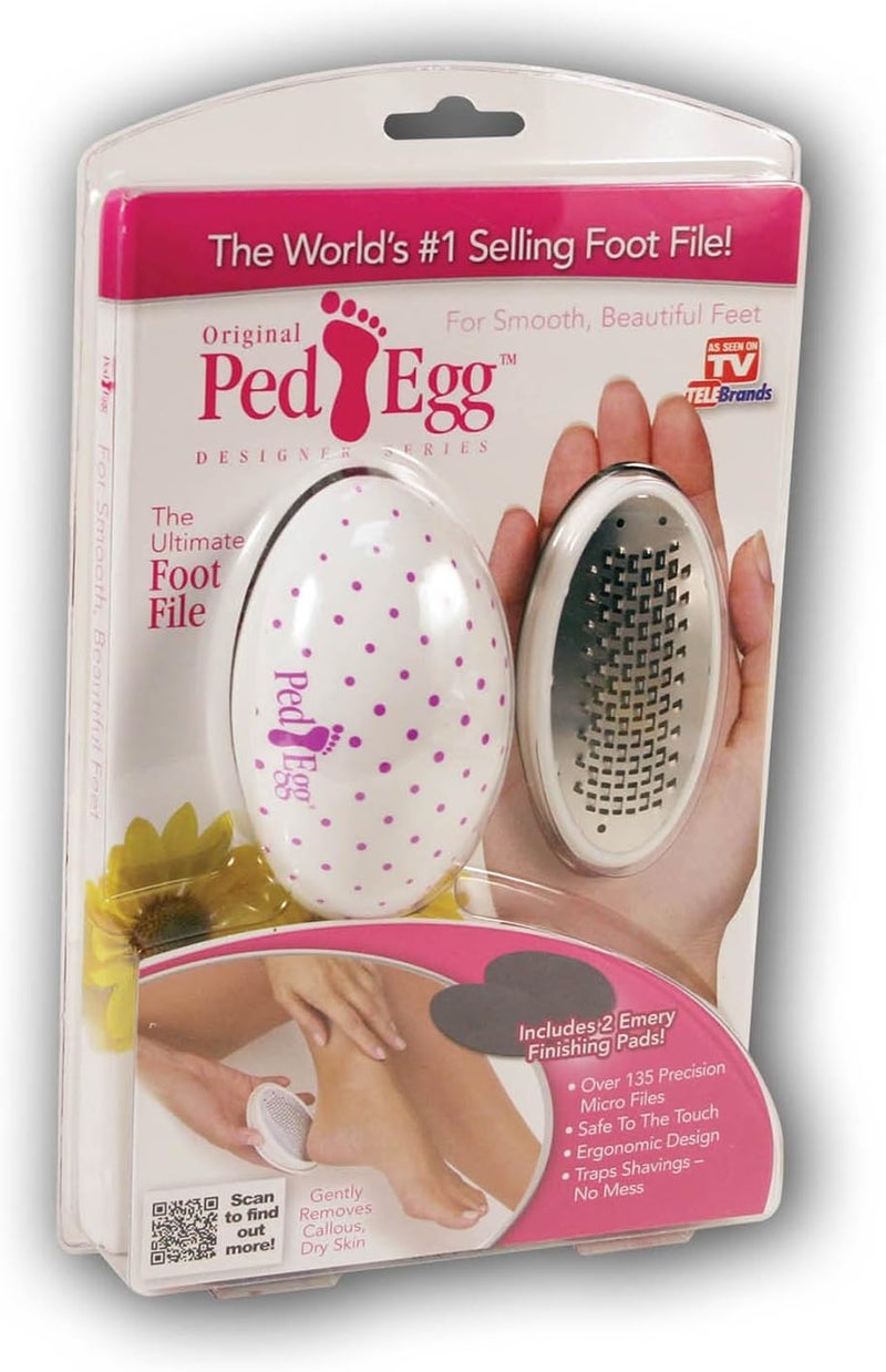 Telebrands Original Ped Egg Designer Series Foot File for Smooth, Beautiful Feet - Image 1